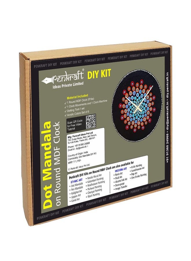 Penkraft Dot Mandala on MDF Round Clock DIY Kit | Free Video Tutorial - Image 1